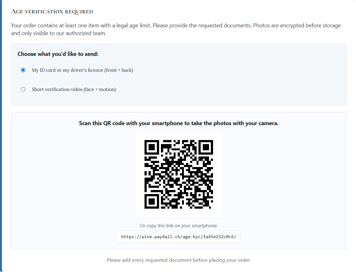 Screenshot 1 of the Pay4All Age plugin