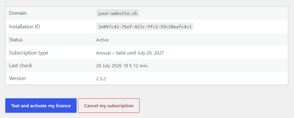 Pausing the subscription from the Pay4All customer dashboard