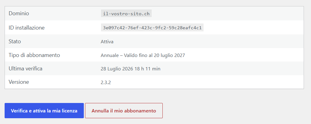 Messa in pausa dell'abbonamento dallo spazio cliente Pay4All